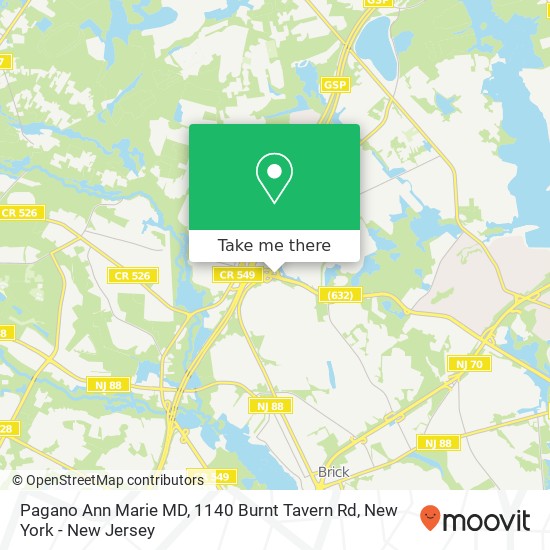 Mapa de Pagano Ann Marie MD, 1140 Burnt Tavern Rd