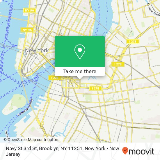 Mapa de Navy St 3rd St, Brooklyn, NY 11251