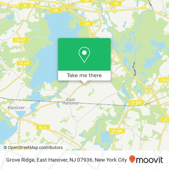 Mapa de Grove Ridge, East Hanover, NJ 07936