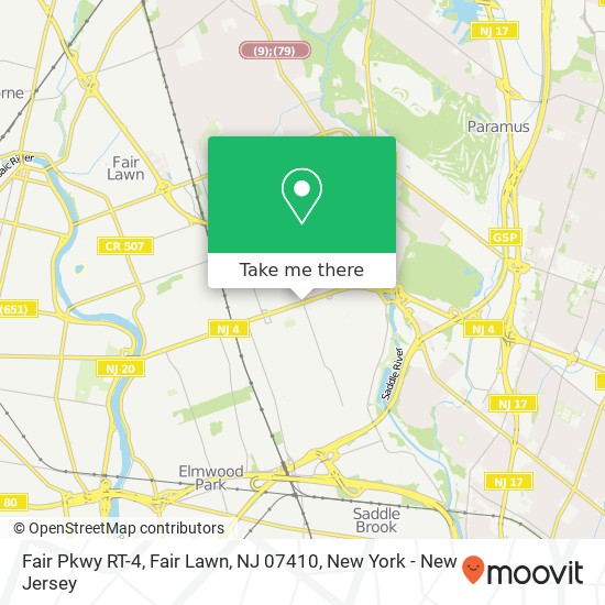 Mapa de Fair Pkwy RT-4, Fair Lawn, NJ 07410