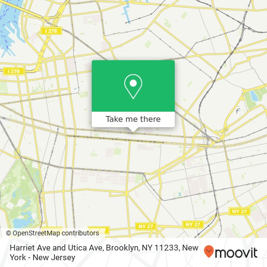 Mapa de Harriet Ave and Utica Ave, Brooklyn, NY 11233