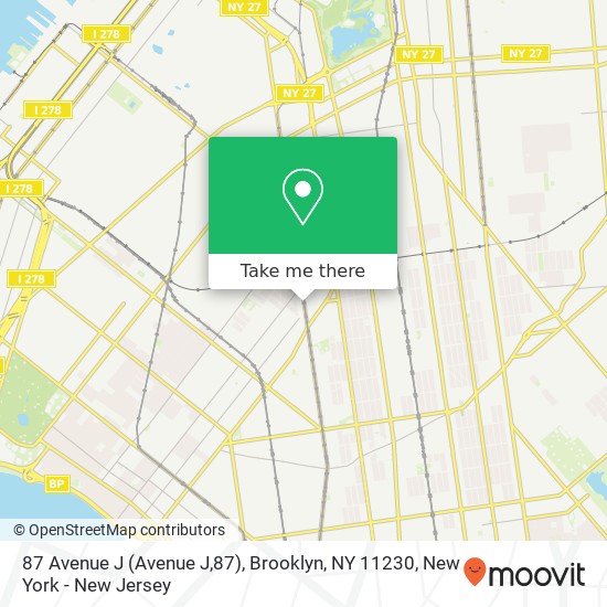 Mapa de 87 Avenue J (Avenue J,87), Brooklyn, NY 11230