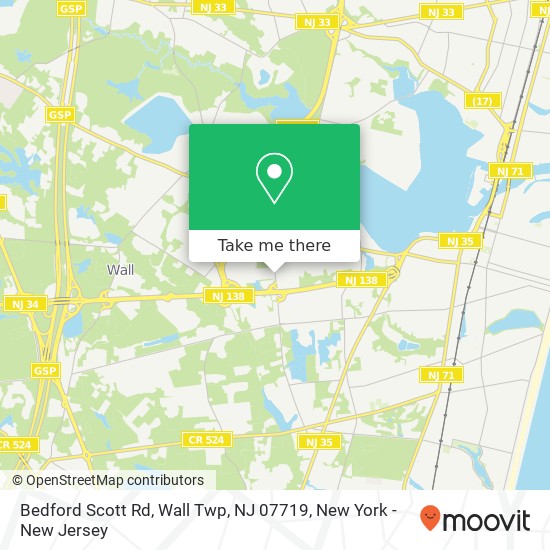 Mapa de Bedford Scott Rd, Wall Twp, NJ 07719