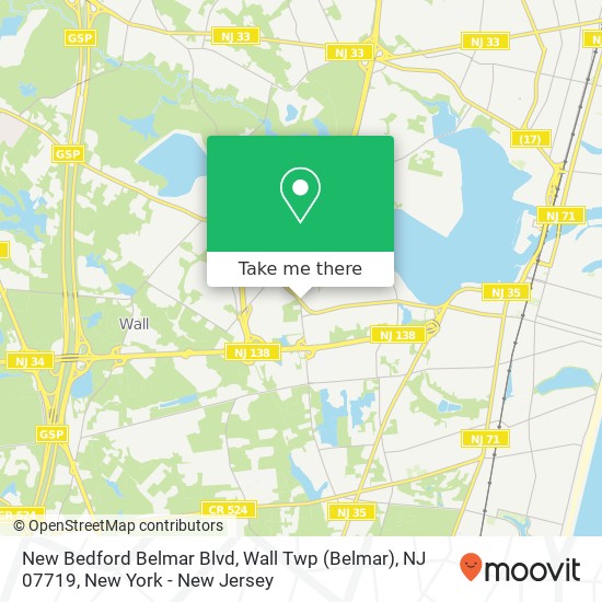 New Bedford Belmar Blvd, Wall Twp (Belmar), NJ 07719 map