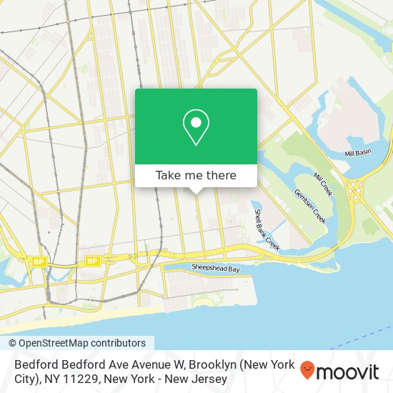 Mapa de Bedford Bedford Ave Avenue W, Brooklyn (New York City), NY 11229