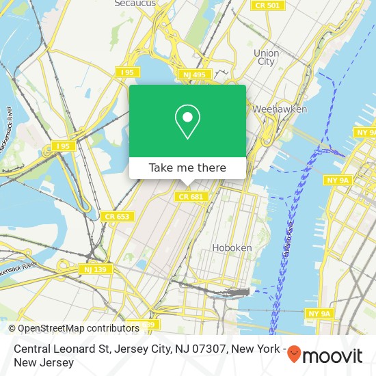 Central Leonard St, Jersey City, NJ 07307 map