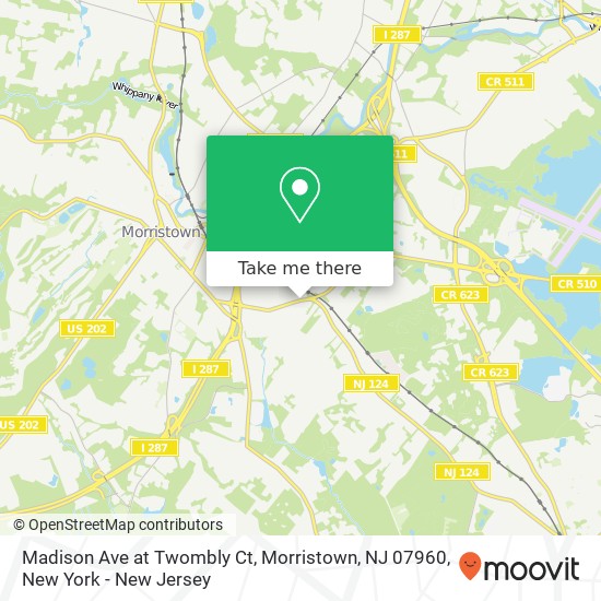 Madison Ave at Twombly Ct, Morristown, NJ 07960 map