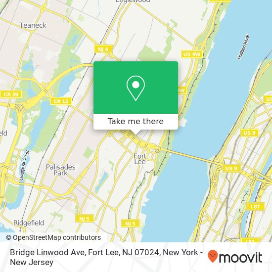 Mapa de Bridge Linwood Ave, Fort Lee, NJ 07024