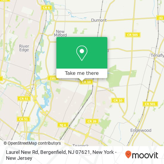 Mapa de Laurel New Rd, Bergenfield, NJ 07621