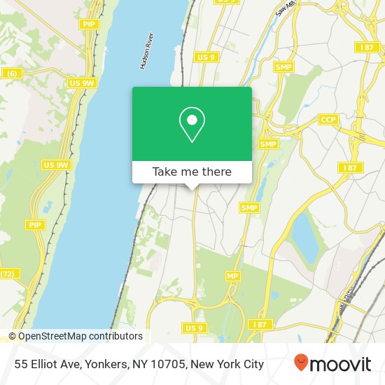 Mapa de 55 Elliot Ave, Yonkers, NY 10705