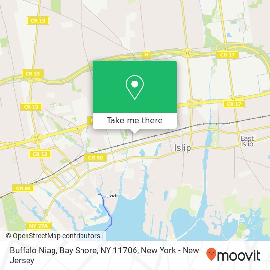 Mapa de Buffalo Niag, Bay Shore, NY 11706