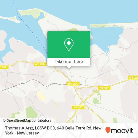 Thomas A Arzt, LCSW BCD, 640 Belle Terre Rd map