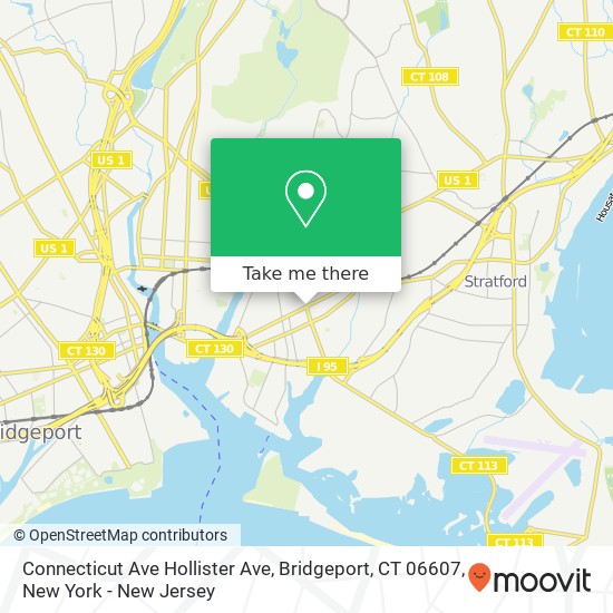 Connecticut Ave Hollister Ave, Bridgeport, CT 06607 map