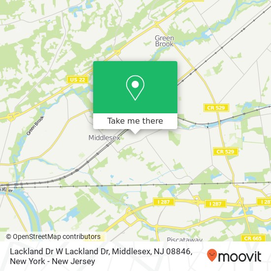 Mapa de Lackland Dr W Lackland Dr, Middlesex, NJ 08846