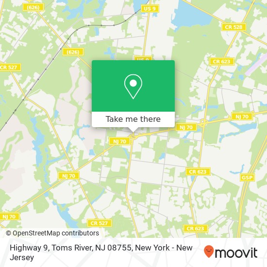 Mapa de Highway 9, Toms River, NJ 08755
