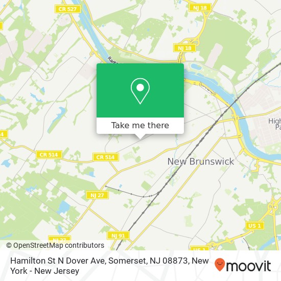 Mapa de Hamilton St N Dover Ave, Somerset, NJ 08873