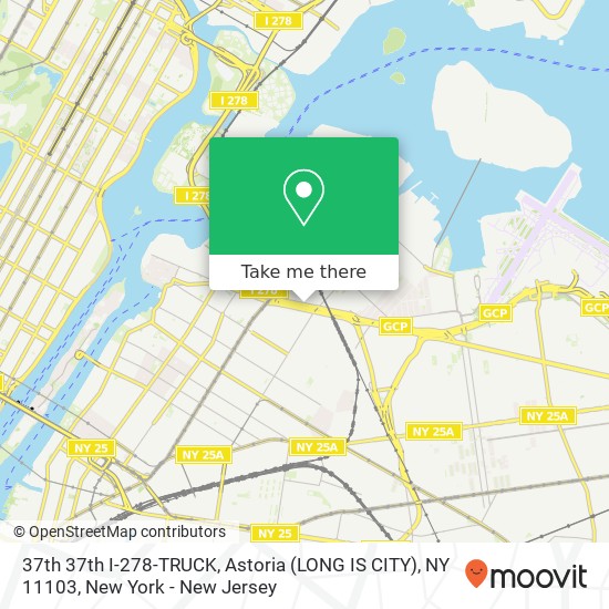 Mapa de 37th 37th I-278-TRUCK, Astoria (LONG IS CITY), NY 11103