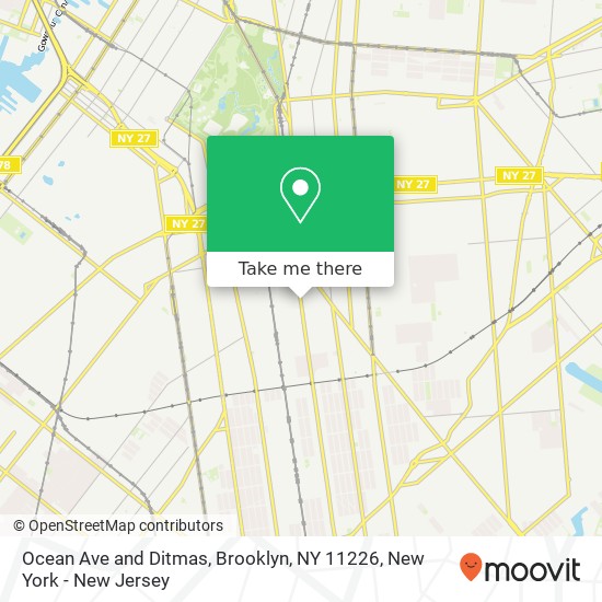 Ocean Ave and Ditmas, Brooklyn, NY 11226 map