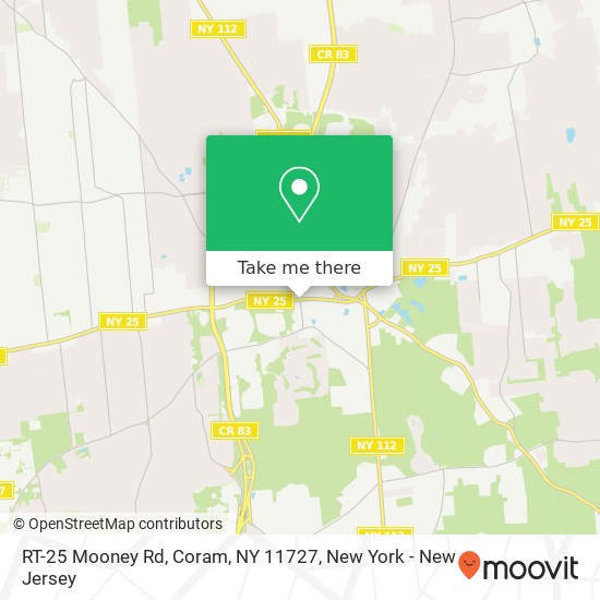 RT-25 Mooney Rd, Coram, NY 11727 map