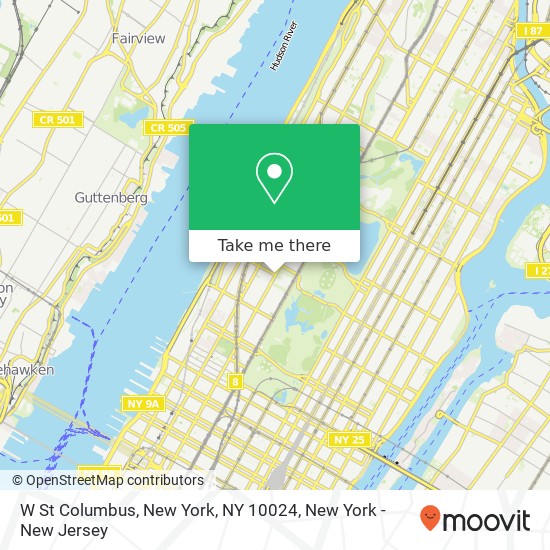 Mapa de W St Columbus, New York, NY 10024