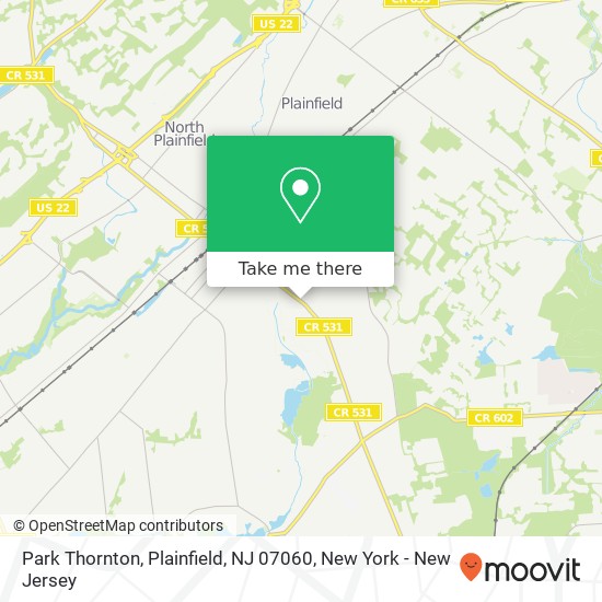 Mapa de Park Thornton, Plainfield, NJ 07060