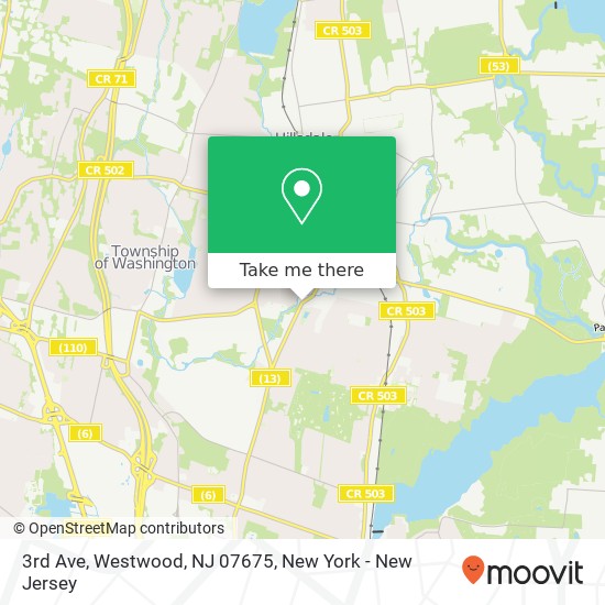 Mapa de 3rd Ave, Westwood, NJ 07675