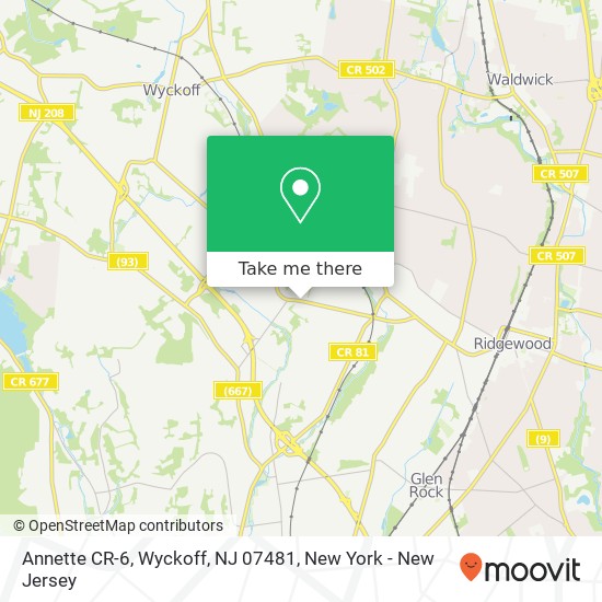 Annette CR-6, Wyckoff, NJ 07481 map