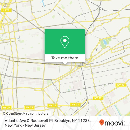 Mapa de Atlantic Ave & Roosevelt Pl, Brooklyn, NY 11233