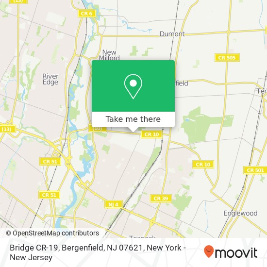 Mapa de Bridge CR-19, Bergenfield, NJ 07621