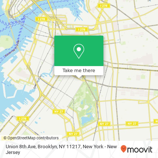Mapa de Union 8th Ave, Brooklyn, NY 11217