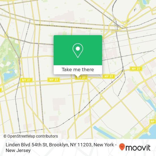 Mapa de Linden Blvd 54th St, Brooklyn, NY 11203