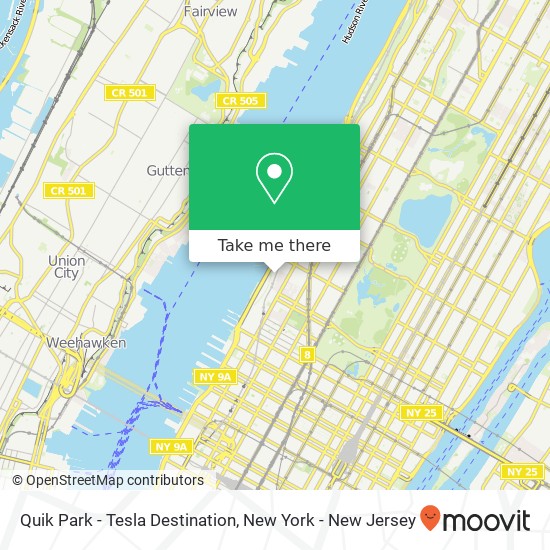 Quik Park - Tesla Destination map