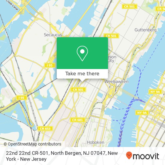 Mapa de 22nd 22nd CR-501, North Bergen, NJ 07047