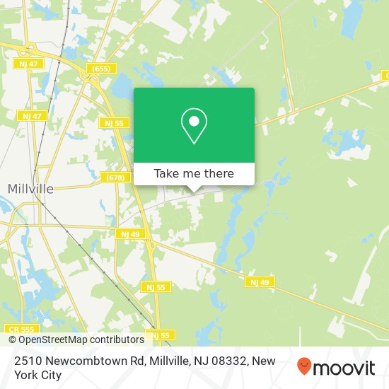 Mapa de 2510 Newcombtown Rd, Millville, NJ 08332