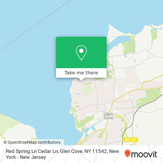 Mapa de Red Spring Ln Cedar Ln, Glen Cove, NY 11542