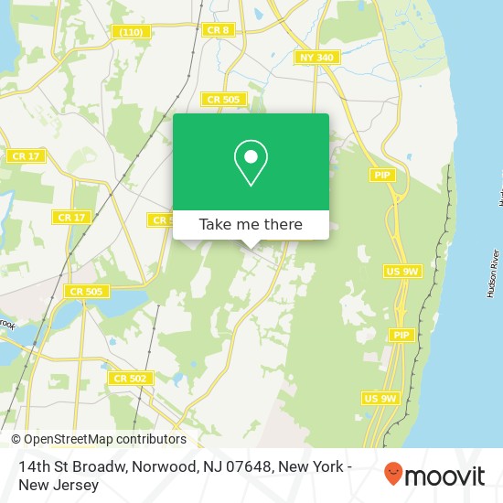 Mapa de 14th St Broadw, Norwood, NJ 07648