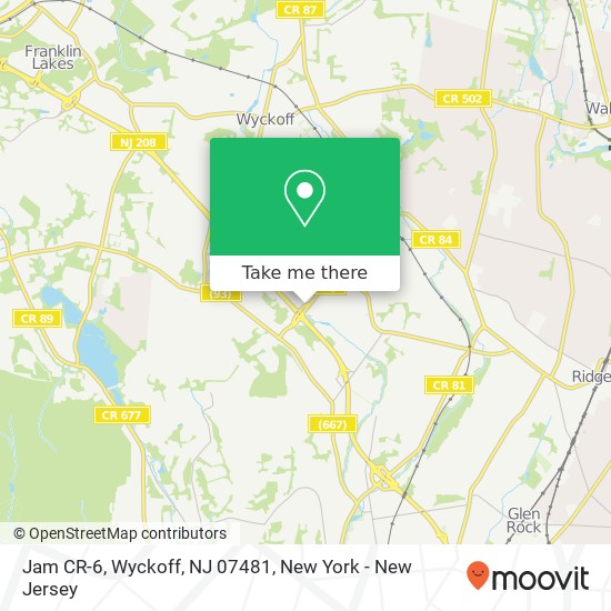 Mapa de Jam CR-6, Wyckoff, NJ 07481