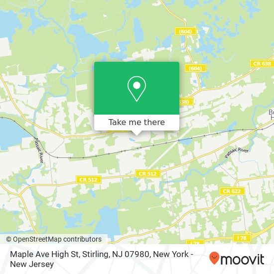 Maple Ave High St, Stirling, NJ 07980 map