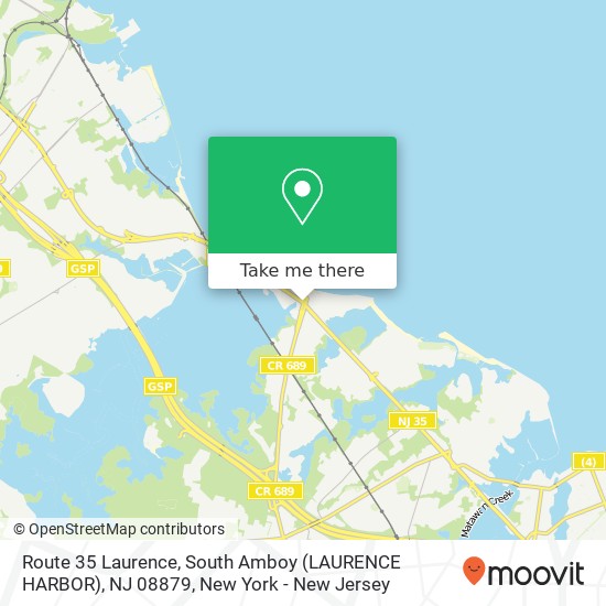 Mapa de Route 35 Laurence, South Amboy (LAURENCE HARBOR), NJ 08879