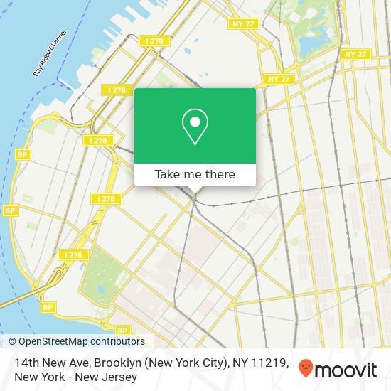 14th New Ave, Brooklyn (New York City), NY 11219 map