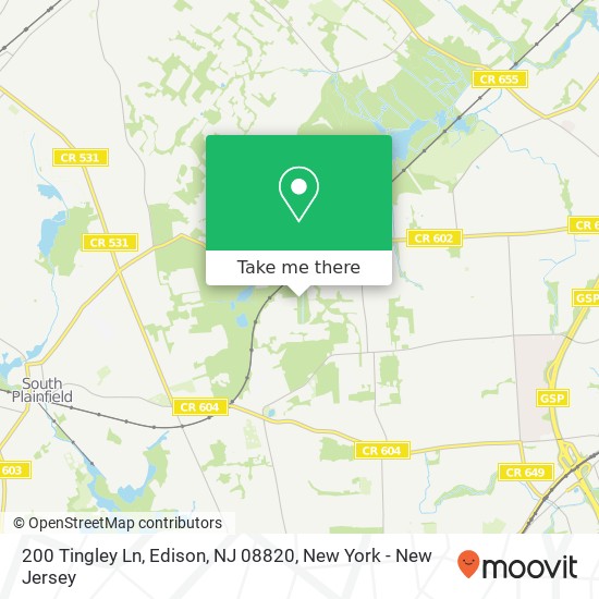 Mapa de 200 Tingley Ln, Edison, NJ 08820