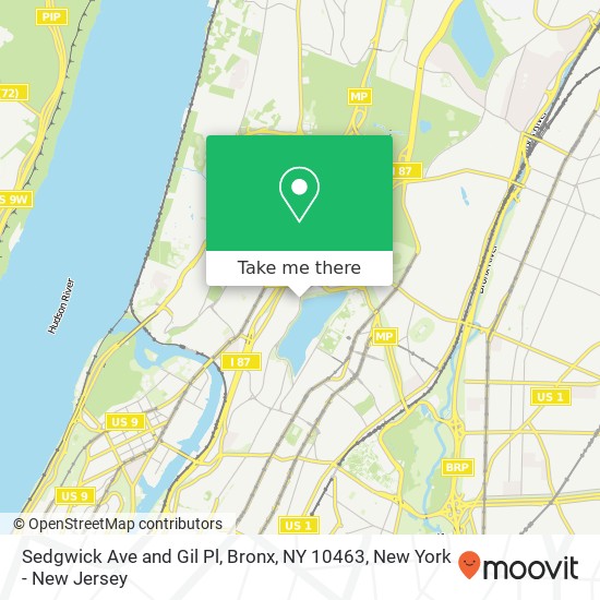 Sedgwick Ave and Gil Pl, Bronx, NY 10463 map