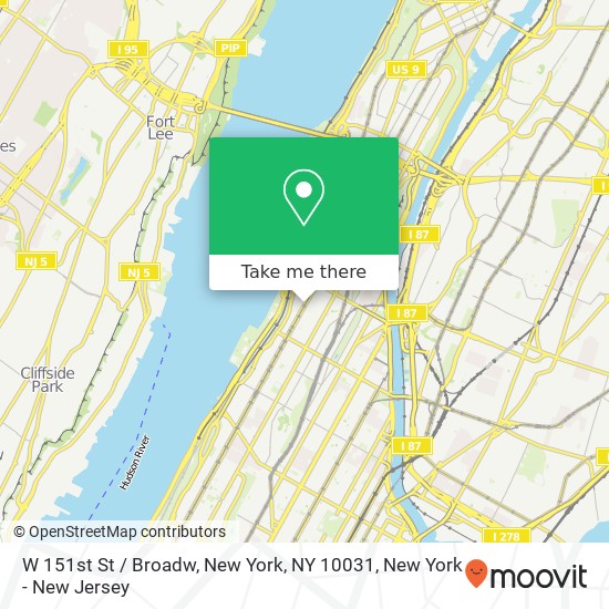 Mapa de W 151st St / Broadw, New York, NY 10031