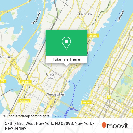 Mapa de 57th y Bro, West New York, NJ 07093