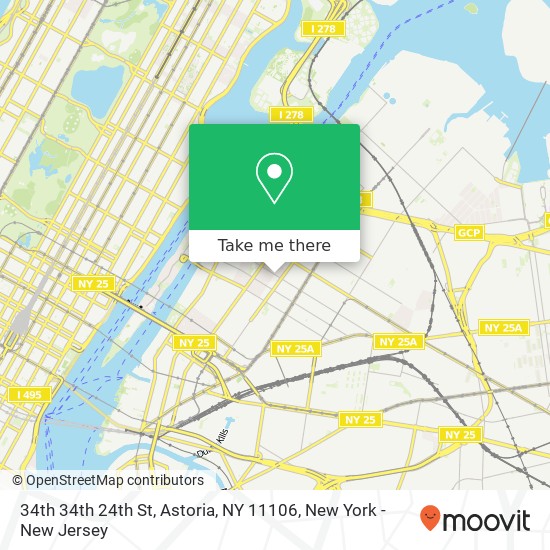 Mapa de 34th 34th 24th St, Astoria, NY 11106
