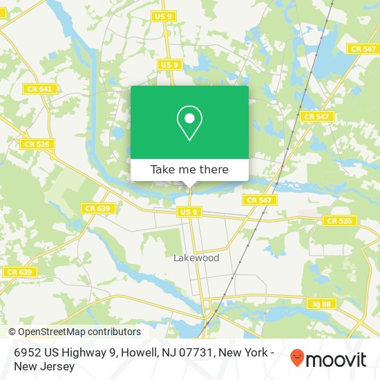 Mapa de 6952 US Highway 9, Howell, NJ 07731