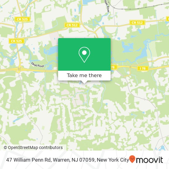 47 William Penn Rd, Warren, NJ 07059 map
