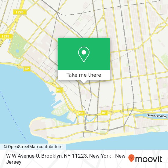 W W Avenue U, Brooklyn, NY 11223 map