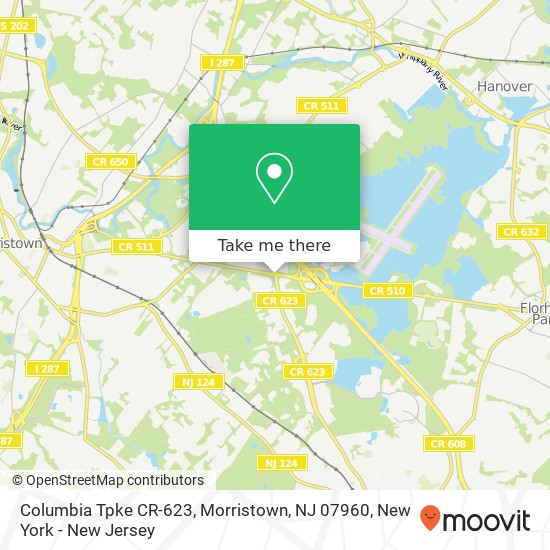 Mapa de Columbia Tpke CR-623, Morristown, NJ 07960