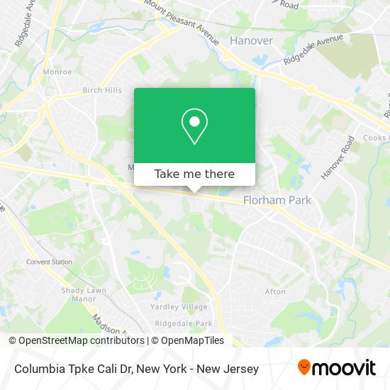 Columbia Tpke Cali Dr map